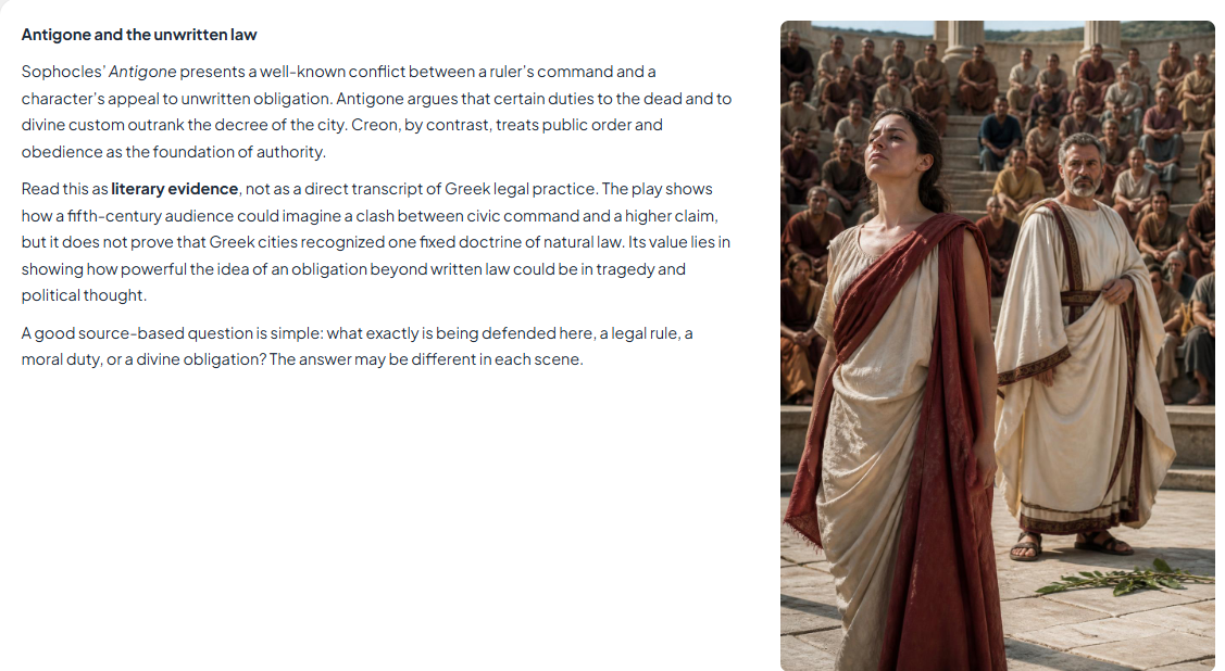 Antigone and the unwritten law